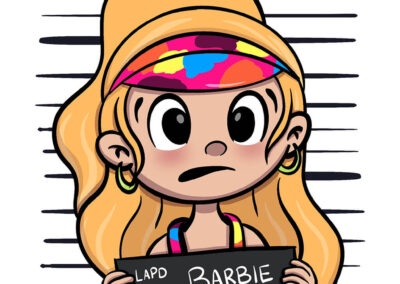 Illustration d’une scène emblématique du film Barbie : Barbie en garde à vue